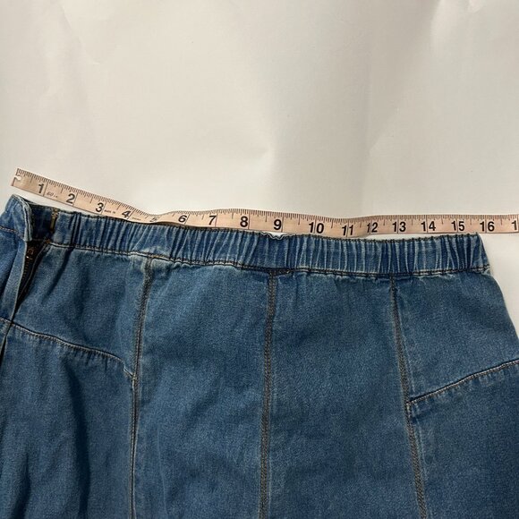 Soft Surroundings Denim Skirt Womens sz Medium Tall Blue Jean Maxi Western 43636 - Picture 12 of 14